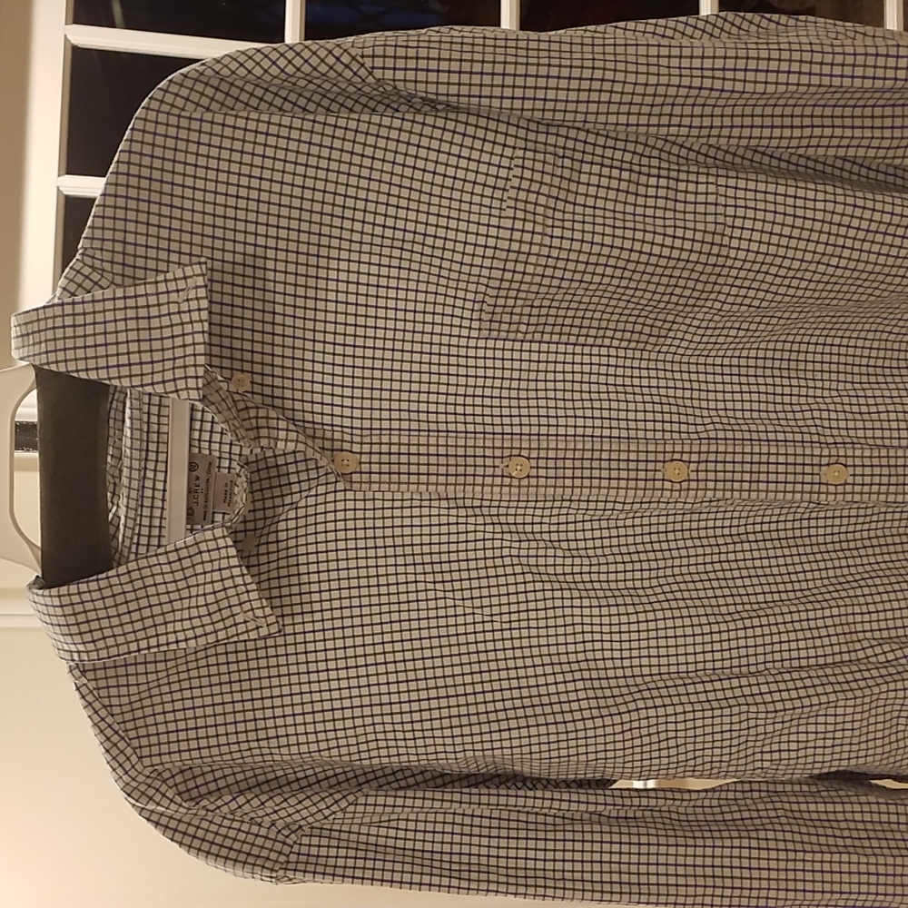 J Crew Men's Button Down Dress Casual Checked Shirt.